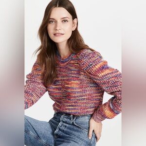 En Saison Anthropologie Multicolor Puff-sleeve sweater— Womens size small